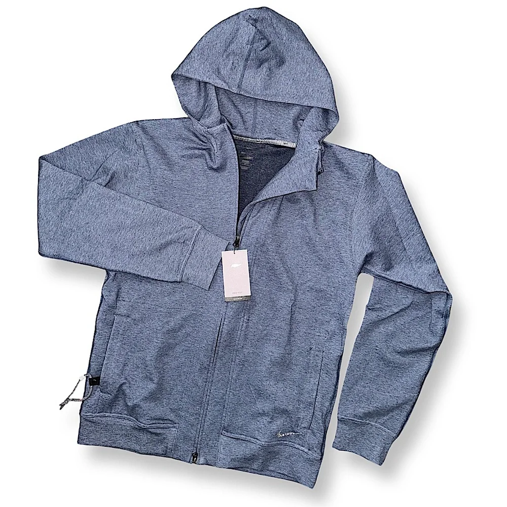 Nike Yoga DRI-Fit Restore Full Zip Fleece Hoodie in Blue DQ4876-410 - Picture 1 of 15
